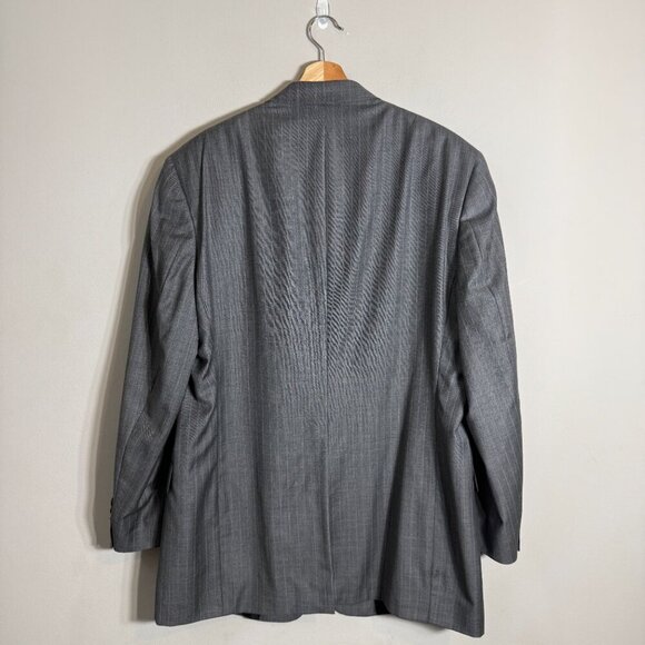 Hart Schaffner Marx Pinstripe Wool 2 Piece Suit Men's 46L Gray Gold Trumpeter - Picture 4 of 16